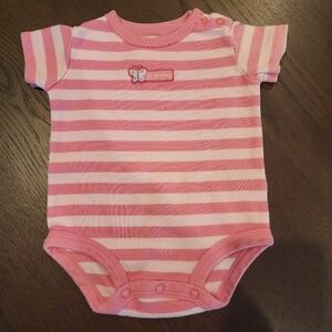 Carter's Pink striped onesie Size 3 mo
